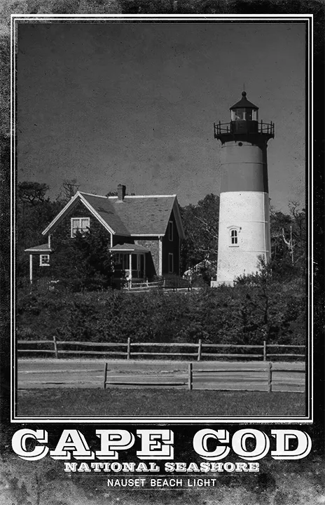 Nauset Light Vintage Travel Poster