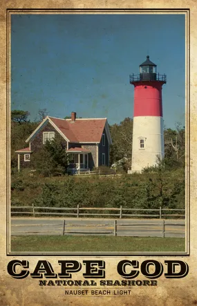Nauset Light Vintage Travel Poster