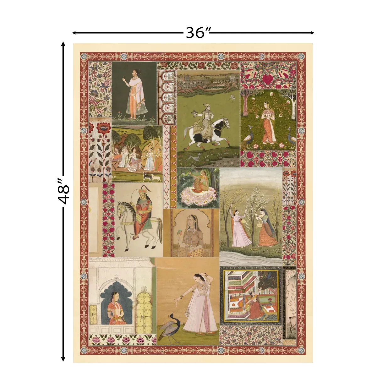Netri Vintage Indian Painting Wall Art Frameless Digital Print Poster 36 x 48 inches