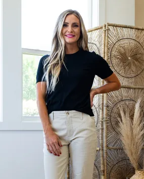 NEW! Harper Short Sleeve Sweater - Black