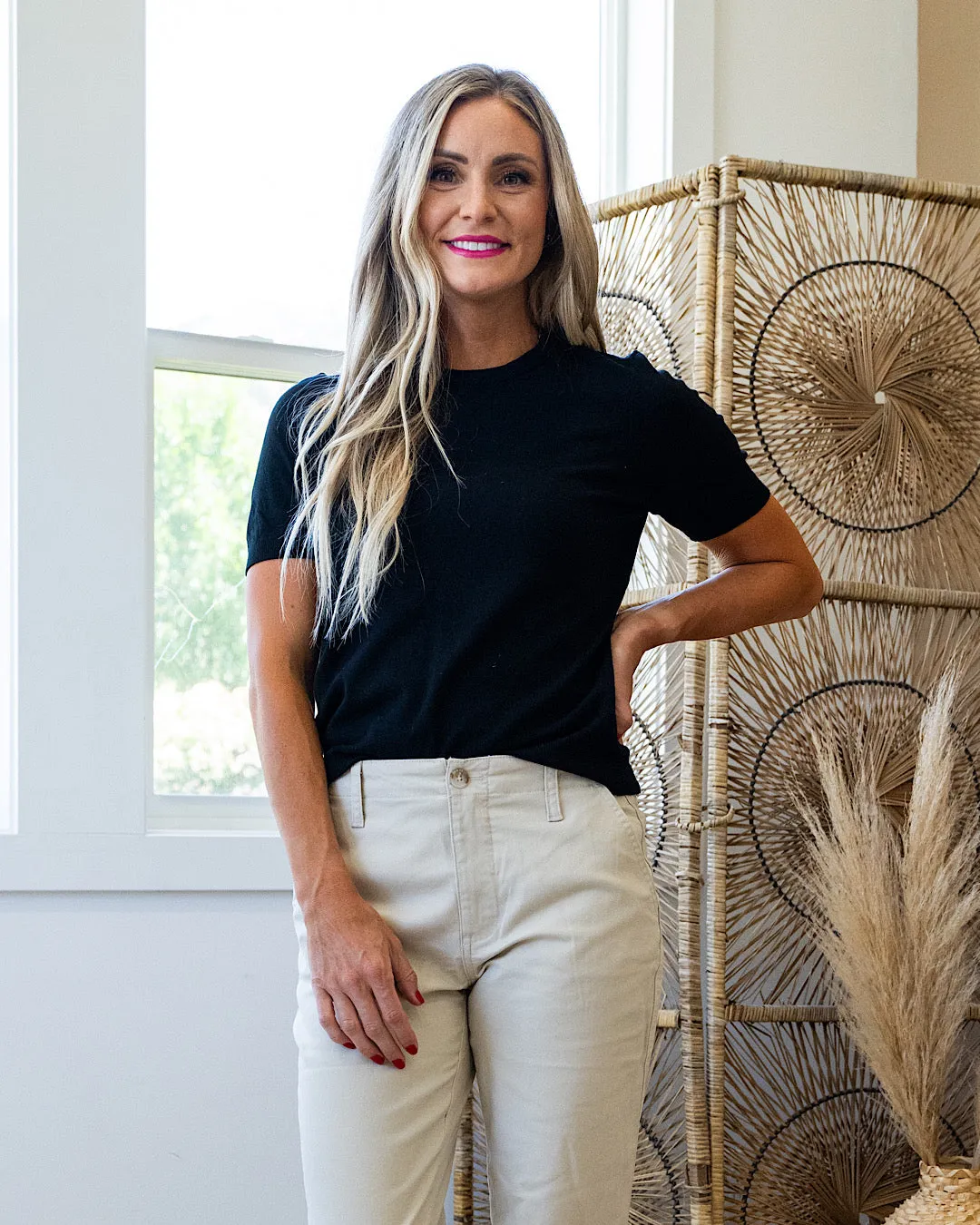 NEW! Harper Short Sleeve Sweater - Black
