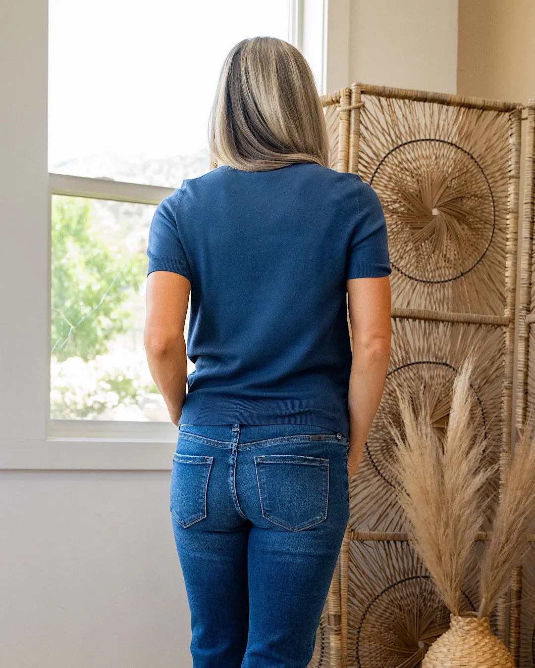 NEW! Harper Short Sleeve Sweater - Denim