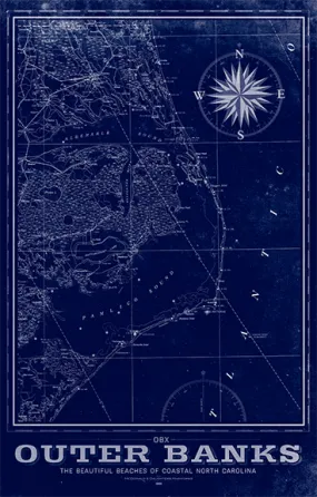 Outer Banks Vintage Remixed Map
