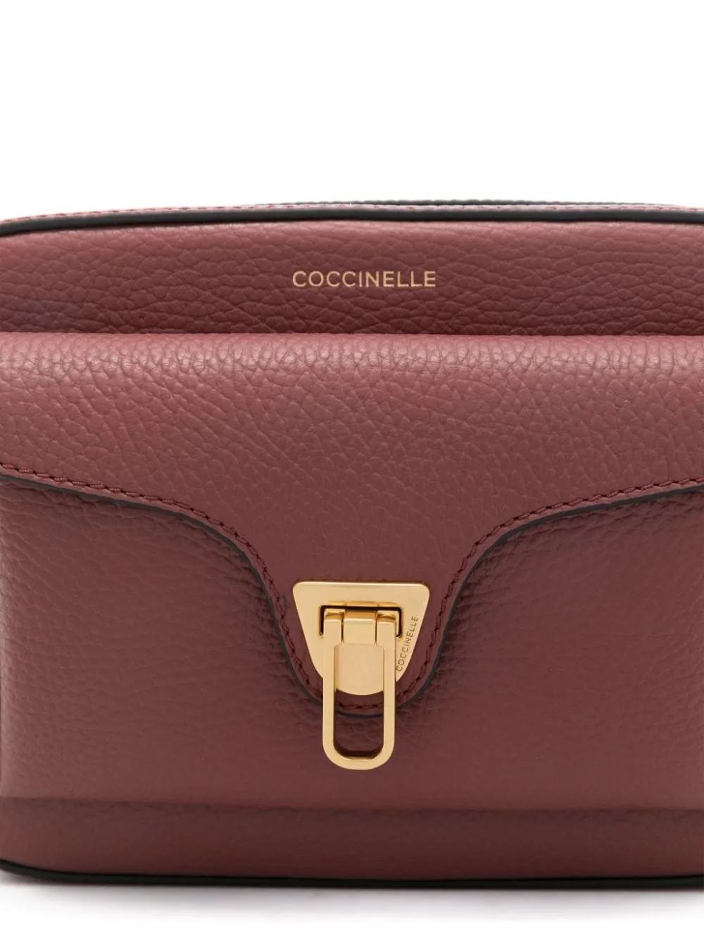 RED LEATHER BAG WITH LOGO DEBOSSING