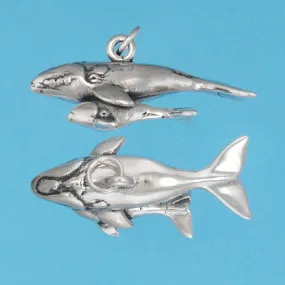Right Whale With Calf Charm