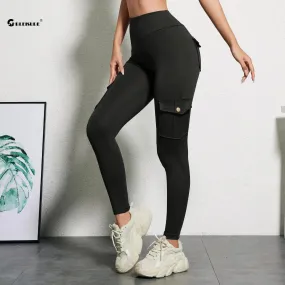 Seamless Pocket Yoga Pant Women's Hip Lifting Sport Leggings Elastic Slim Fitness Tight Gym Athletic Legging