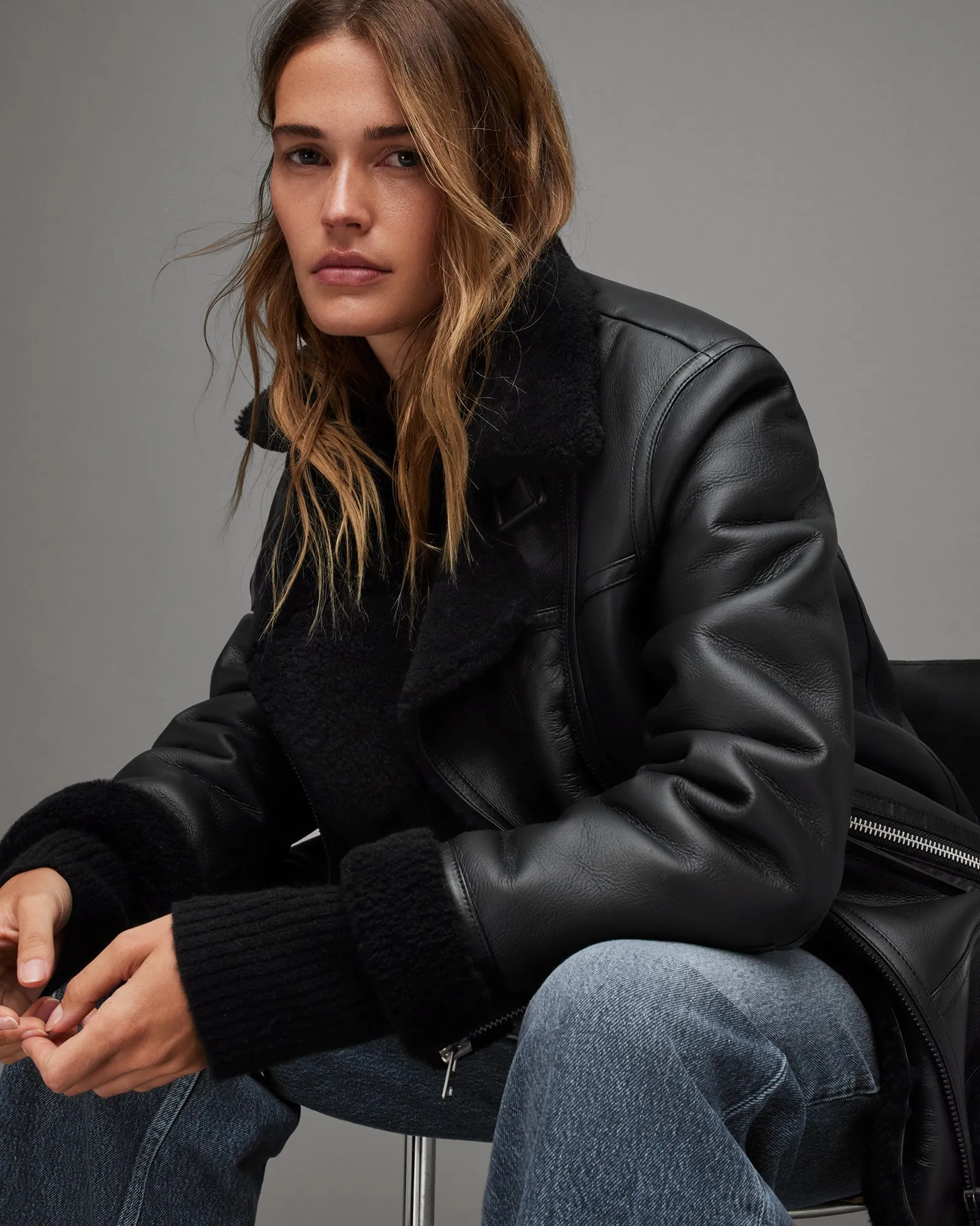Sola Shearling Leather Jacket