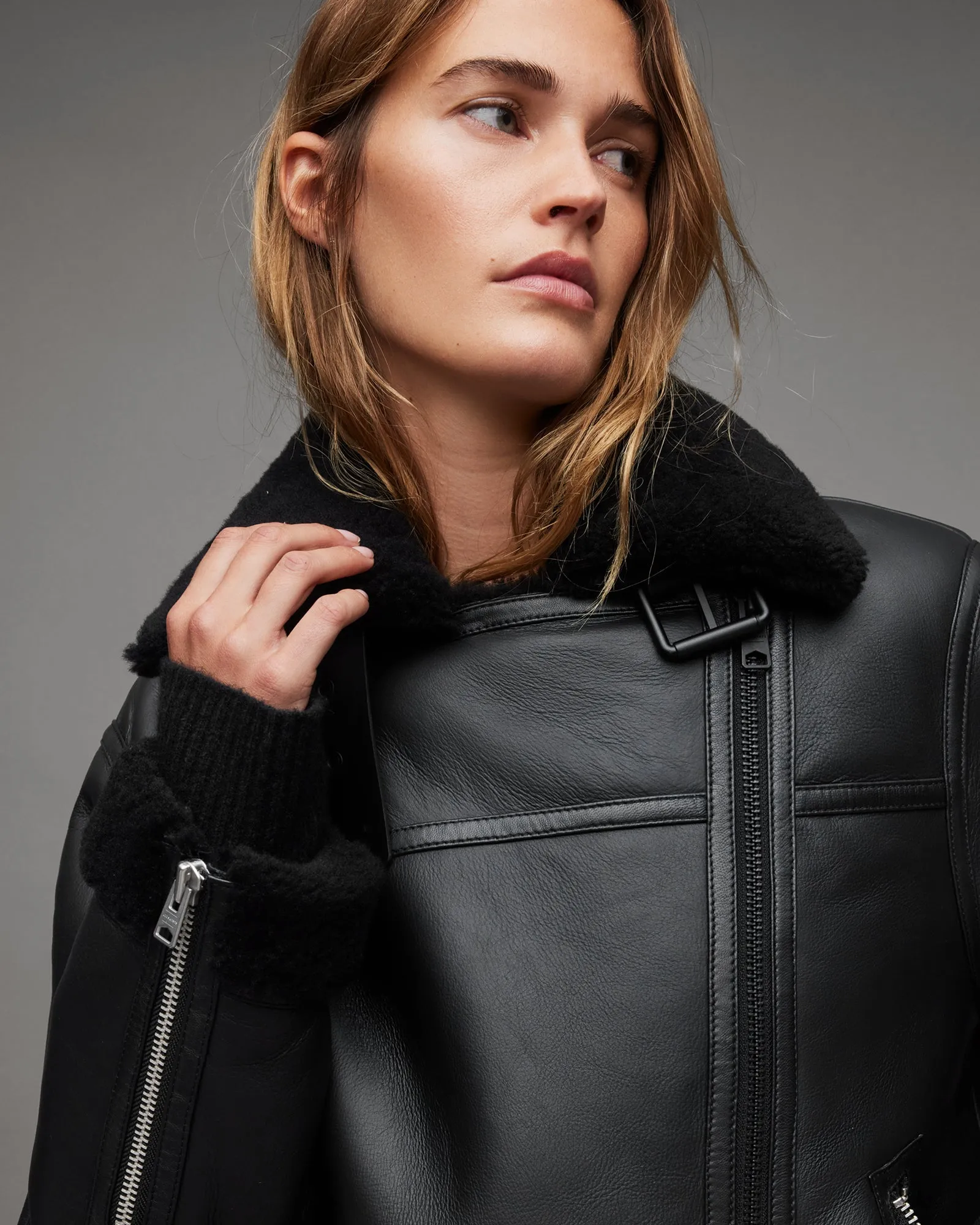 Sola Shearling Leather Jacket