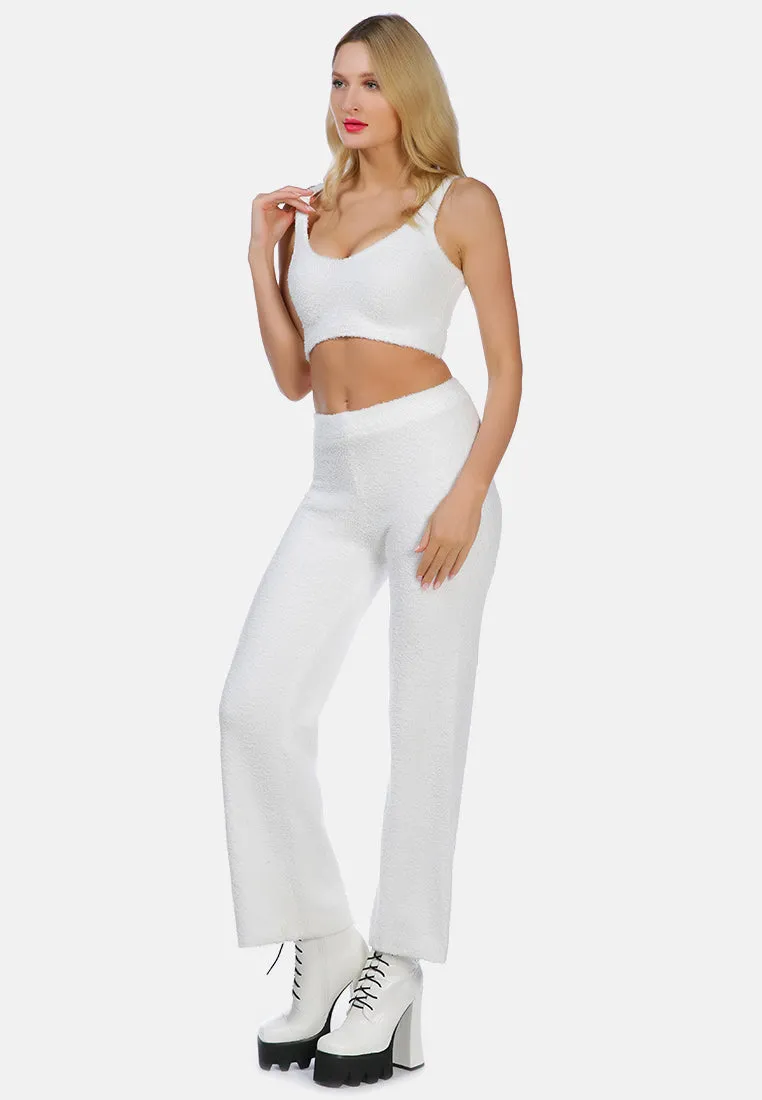 Solid Casual Wide Leg Trousers By Ruw
