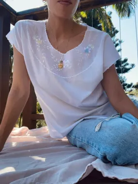 Vintage White Embroidered Top
