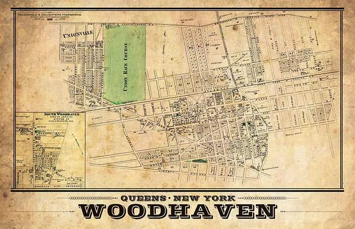 Woodhaven Vintage Remixed Map